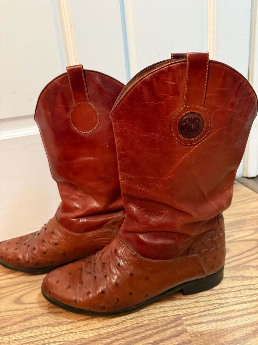 Lorenzo Banfi Milano Ostrich Leather Western Cowboy Boots size 10 M - Picture 3 of 8